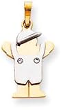 Boy With Cap And Overalls Charm, Yellow/White Gold
