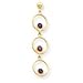 14k Amethyst Triple Drop Circle Dangle Post title=