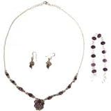 ShalinCraft Bracelet Earring and Necklace Sets Sterling Silver and Amethyst... by ShalinCraft