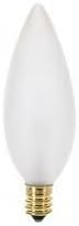 Candex - Candelabra Base 40 Watt 120-130 Volt Frosted Torpedo Tip Lamp (10 Pack)