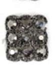 Improving Lifestyles Square Rhinestone Ring Adjustable Hematite