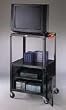 Alera 36650 Adjustable Steel Monitor Cart, 28w x 24d, Black