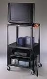 Alera 36650 Adjustable Steel Monitor Cart, 28w x 24d, Black