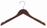 Walnut & Chrome Flat Top Hanger [ Bundle of 25 ]