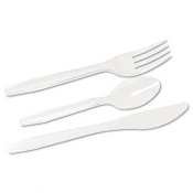 Boardwalk Heavyweight Plastic Combo Set, Full-Length, 120 Forks, Knives and Teaspoons