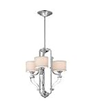 Kichler 42661CH Point Claire 3 Light Mini Chandelier in Chrome with Etched Glass Diffuser glass