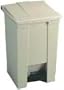 Rubbermaid 6146 WHI 23 gallon Capacity, 19-3/4" Length x 16-1/8" Width x 32-1/2" Height, White HDPE Medical Mobile Step-On Container