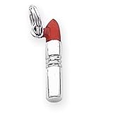 Sterling Silver Red Enameled Lipstick Charm