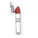 Sterling Silver Red Enameled Lipstick Charm