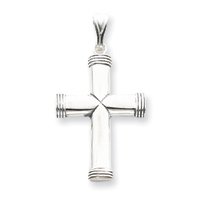 Sterling Silver Cross Pendant with 20 Inch Sterling Silver Chain