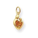 14k Heart Shaped .20CI Mother & Child Pendant