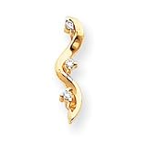 14k Diamond Three Stone Pendant