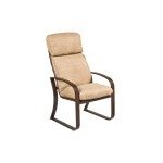 IMAGE OF Cayman Isle High Back Dining Chair w/ Cushion Fabric: Davidson-Walnut, Finish: Textured Black