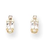 14k Diamond & White Topaz Birthstone Earrings XBE183