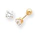 Sardelli - 14k Gold Polished Reversible Cubic Zirconia & 5mm Ball Earrings