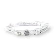Silver Plated White Metal Bracelets with Clear CZ, 9 Inches
