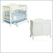 DaVinci Parker 4-in-1 Convertible Wood Crib & Changing Table Set in Pearl White