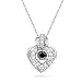 1.41 Cts Black & White Diamond Heart Pendant in 18K White Gold