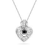 1.41 Cts Black & White Diamond Heart Pendant 