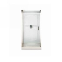 American Standard Frameless Reeded Glass Pivot Shower Doors with D Handle for 34-1/8