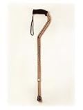 ITA-MED Offset Aluminum Cane with Wrist Strap, Black