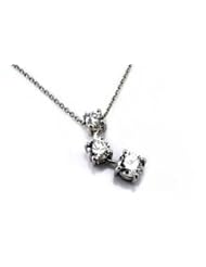 Amazing Sterling Silver Top Quality 3 Moving Pendant Cubic Zirconia Include 16 Inch Necklace Rolo Chain