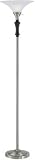 Valerian Torchiere Floor Lamp With Glass Shade
