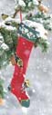 FANCY FINCH STOCKING - 17 Inch - Red