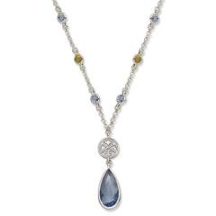 Denver Nuggets Team Necklace with Blue and Yellow Crystals