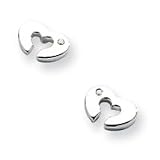 Silver .02ct Diamond Heart Earrings QW160 QG