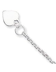 Sterling Silver Heart Bracelet QG1459-7.5"