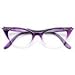 Womens Retro Fashion Clear Lens Cat Eye Glasses with Rhinestones (Purple Fade)