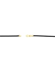 20" 2 mm Black Leather Cord in 14k Yellow Gold