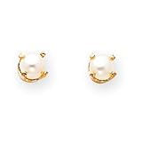 14k 4mm Round June/Cultured Pearl Post Earrings XBE54