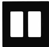 Lutron Two-Gang Wall Plates Claro-style Black
