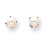 14k White Gold 5mm Cultured Pearl Stud Earrings XBE240