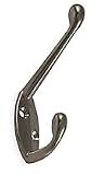 Battalion 1XNE2 Coat Hook, 2 Hook Ends, Nickel