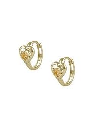 Baby 14K Yellow Gold Heart November Birthstone Huggie Hoop Earrings