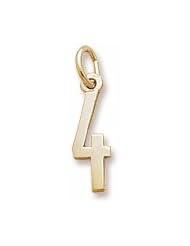 Rembrandt Charms, Number 4 Charm in Solid Sterling Silver or Gold