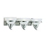 Sea Gull Lighting 44117-962 Eternity Three-Light Wall Sconce, Brushed Nickel Finish with Satin Etched Glass