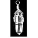 Silver Wire Wrapped Natural Quartz Rock Crystal Point Pendant