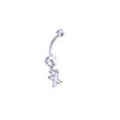 Stainless Steel Initial "X" Belly Ring with Clear CZ