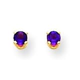 14k 3mm Amethyst Earrings