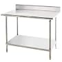 Advance Tabco 16-Gauge Stainless Steel Top - w/ Backsplash & Undershelf - Model KMS-243
