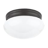 Sea Gull Lighting 5328-831 Stockholm Two-Light Ceiling Fixture, Espresso Finish with Smooth White Bowl-Shaped Glass
