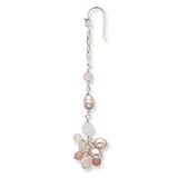 Sterling Silver Rose/Cherry Quartz & FW Cultured Pink Pearl Earrings