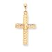 10k Diamond-cut Cross Pendant