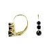 14K Gold Three Stone Sapphire Lever Back Earrings