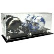 BCW Deluxe Acrylic Double "Mini" Helmet Display - With Mirror - Football Helmet, Goalie Mask, Racing Helmet - Sports Memoriablia Display Case - WALL MOUNT VERSION!