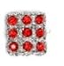 Improving Lifestyles Square Rhinestone Ring Adjustable Ruby Red